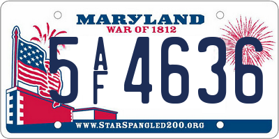 MD license plate 5AF4636