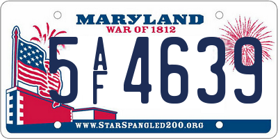 MD license plate 5AF4639