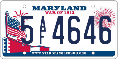 MD license plate 5AF4646