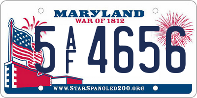 MD license plate 5AF4656