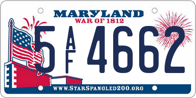MD license plate 5AF4662