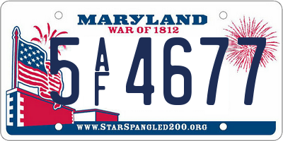 MD license plate 5AF4677
