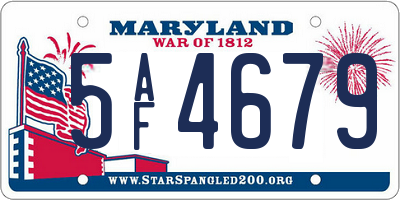 MD license plate 5AF4679