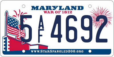 MD license plate 5AF4692