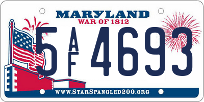 MD license plate 5AF4693