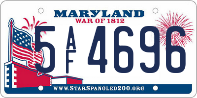 MD license plate 5AF4696