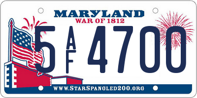 MD license plate 5AF4700
