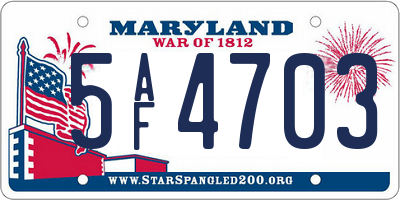 MD license plate 5AF4703