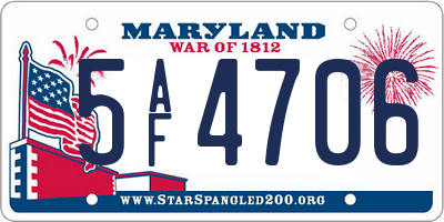 MD license plate 5AF4706