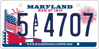 MD license plate 5AF4707