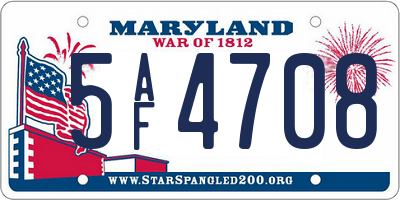 MD license plate 5AF4708