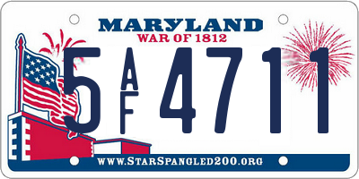MD license plate 5AF4711