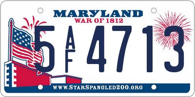 MD license plate 5AF4713