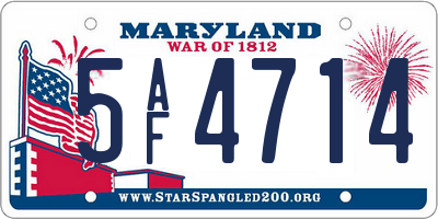 MD license plate 5AF4714
