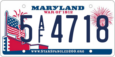MD license plate 5AF4718