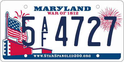 MD license plate 5AF4727