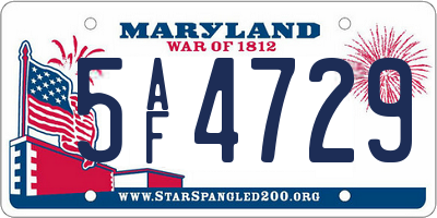 MD license plate 5AF4729