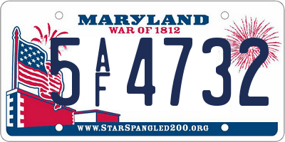 MD license plate 5AF4732