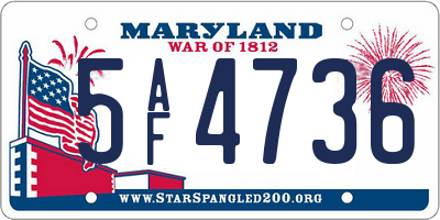MD license plate 5AF4736