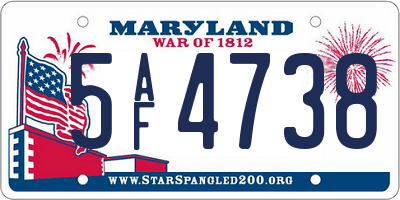 MD license plate 5AF4738