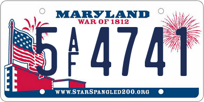 MD license plate 5AF4741