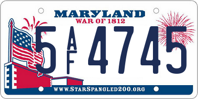 MD license plate 5AF4745