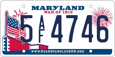 MD license plate 5AF4746