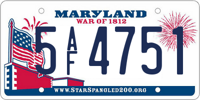 MD license plate 5AF4751