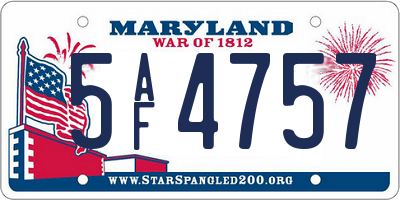 MD license plate 5AF4757