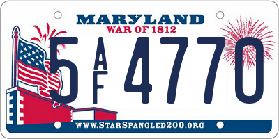 MD license plate 5AF4770