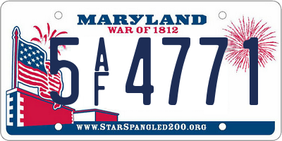 MD license plate 5AF4771