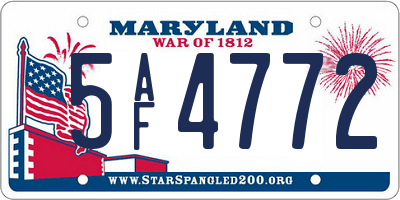 MD license plate 5AF4772