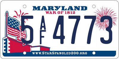 MD license plate 5AF4773