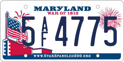 MD license plate 5AF4775