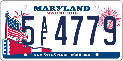 MD license plate 5AF4779