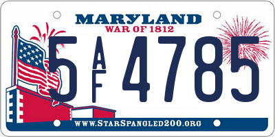 MD license plate 5AF4785