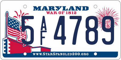 MD license plate 5AF4789