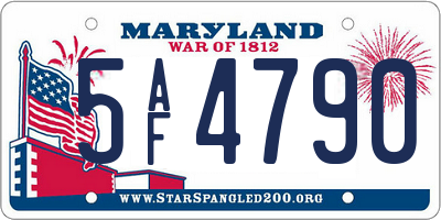 MD license plate 5AF4790