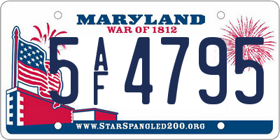 MD license plate 5AF4795
