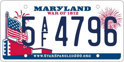 MD license plate 5AF4796