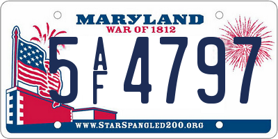 MD license plate 5AF4797