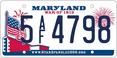 MD license plate 5AF4798