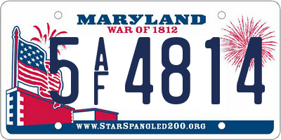 MD license plate 5AF4814