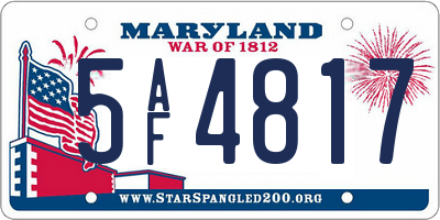 MD license plate 5AF4817