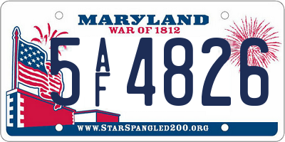 MD license plate 5AF4826