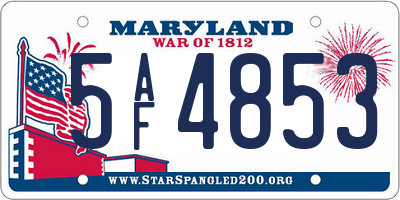 MD license plate 5AF4853
