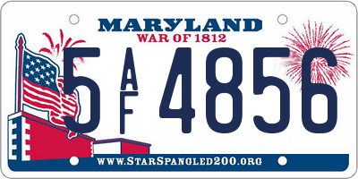 MD license plate 5AF4856