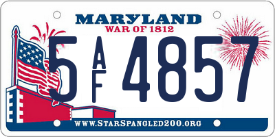 MD license plate 5AF4857