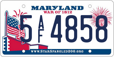 MD license plate 5AF4858