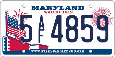 MD license plate 5AF4859